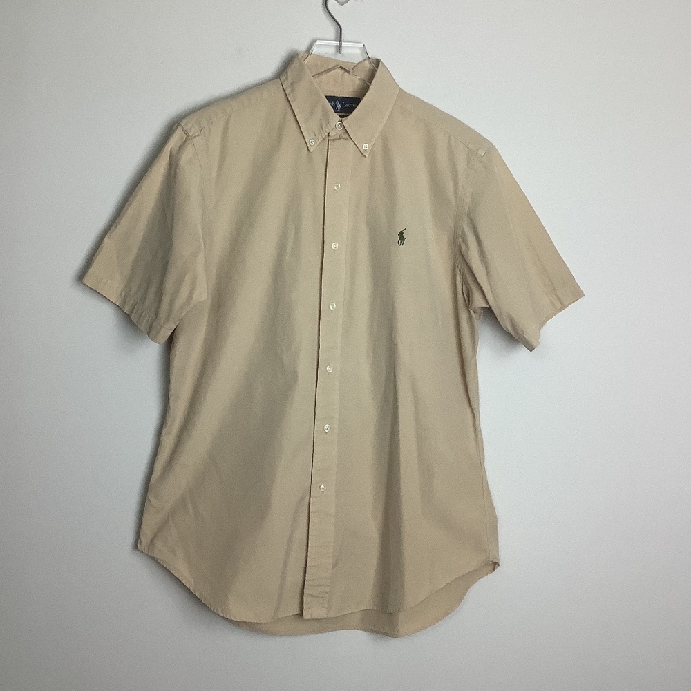 Ralph Lauren Men's Classic Fit Khaki Button Down Shirt M - Picture 1 of 8